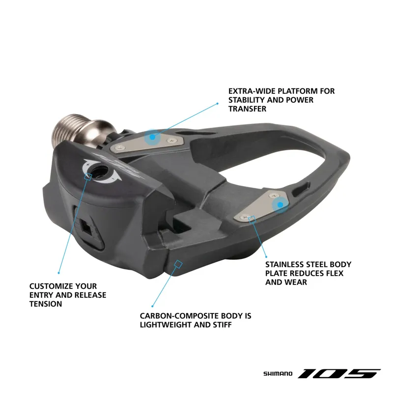 Shimano PD-R7000 105 SPD-SL Pedal single sided with carbon body for Road competition in Black-4